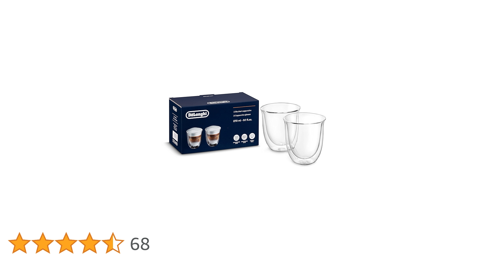 Amazon | De'Longhi (デロンギ) ダブルウォールグラス DWG2S-190